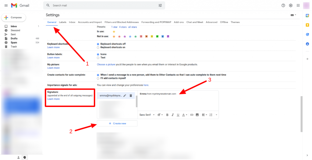 Gmail add a signature